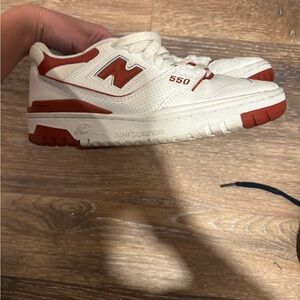 New Balance 550 White and Orange Sneakers